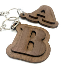 Load image into Gallery viewer, 3D Personalized Wood Initial Keychain - Baffle