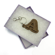 Load image into Gallery viewer, 3D Personalized Wood Initial Keychain - Baffle