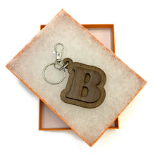 Load image into Gallery viewer, 3D Personalized Wood Initial Keychain - Baffle