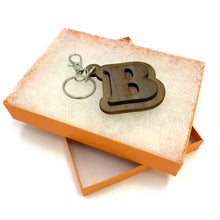 Load image into Gallery viewer, 3D Personalized Wood Initial Keychain - Baffle