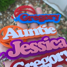 Load image into Gallery viewer, 3D Retro Basketball Personalized Name Acrylic Keychain - Baffle