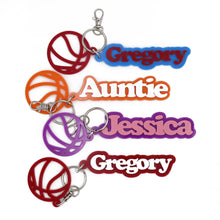 Load image into Gallery viewer, 3D Retro Basketball Personalized Name Acrylic Keychain - Baffle