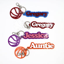 Load image into Gallery viewer, 3D Retro Basketball Personalized Name Acrylic Keychain - Baffle