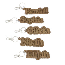 Load image into Gallery viewer, 3D Retro Personalized Wood Name Keychain - Baffle
