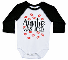 Load image into Gallery viewer, AUNTIE WAS HERE! / Long Sleeve Raglan Onesie - Baffle