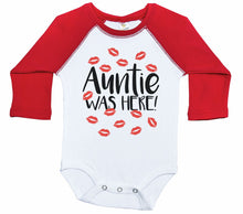 Load image into Gallery viewer, AUNTIE WAS HERE! / Long Sleeve Raglan Onesie - Baffle