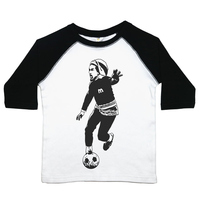 Bob Marley Soccer - Toddler Raglan T-Shirt - Baffle