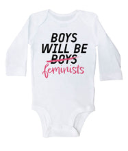 Load image into Gallery viewer, BOYS WILL BE FEMINISTS / Basic Baby Boy Onesie - Baffle