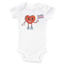 Load image into Gallery viewer, CANDY HEART with TRANS Flag - Basic Onesie - Baffle