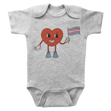 Load image into Gallery viewer, CANDY HEART with TRANS Flag - Basic Onesie - Baffle