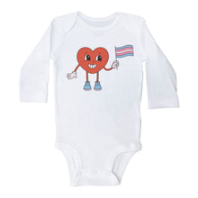 Load image into Gallery viewer, CANDY HEART with TRANS Flag - Basic Onesie - Baffle