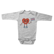 Load image into Gallery viewer, CANDY HEART with TRANS Flag - Basic Onesie - Baffle