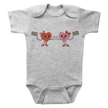 Load image into Gallery viewer, CARTOON VALENTINE'S HEARTS LESBIAN COUPLE - Basic Onesie - Baffle