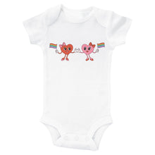 Load image into Gallery viewer, CARTOON VALENTINE'S HEARTS LESBIAN COUPLE - Basic Onesie - Baffle