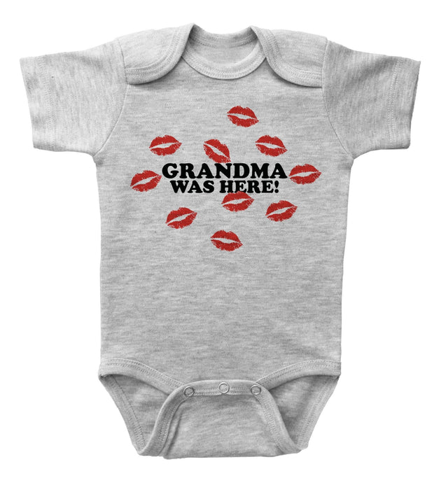 Grandma was Here - Red Kisses - Baby Onesie - Baffle