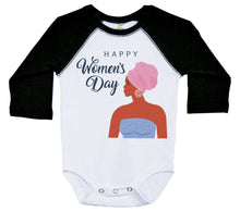 Load image into Gallery viewer, Happy Women's Day - Burka / Long Sleeve Raglan Onesie - Baffle
