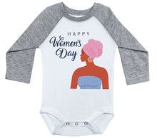 Load image into Gallery viewer, Happy Women's Day - Burka / Long Sleeve Raglan Onesie - Baffle
