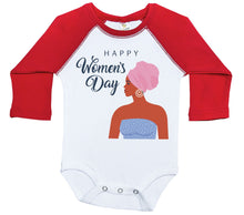 Load image into Gallery viewer, Happy Women's Day - Burka / Long Sleeve Raglan Onesie - Baffle