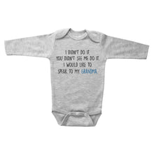 Load image into Gallery viewer, I DIDN'T DO IT, SPEAK TO MY GRANDMA - Basic Onesie - Baffle