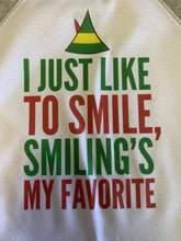 Load image into Gallery viewer, I Just Like To Smile, Smiling's My Favorite / Raglan Baby Onesie / Long Sleeve - Baffle