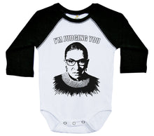 Load image into Gallery viewer, I'm Judging You RBG / Long Sleeve Raglan Onesie - Baffle