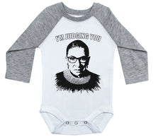 Load image into Gallery viewer, I'm Judging You RBG / Long Sleeve Raglan Onesie - Baffle