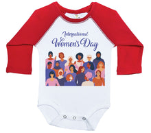 Load image into Gallery viewer, International Women's Day / Long Sleeve Raglan Onesie - Baffle