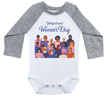 Load image into Gallery viewer, International Women's Day / Long Sleeve Raglan Onesie - Baffle