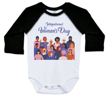 Load image into Gallery viewer, International Women's Day / Long Sleeve Raglan Onesie - Baffle
