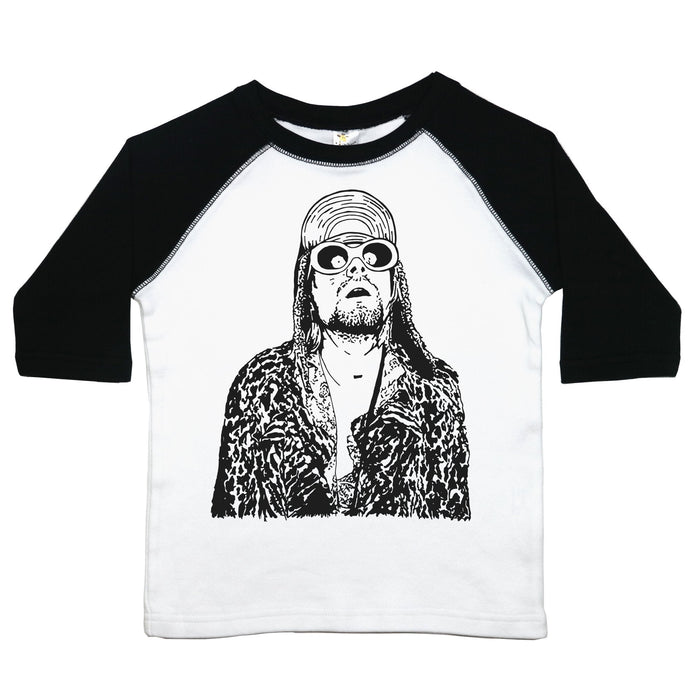 Kurt Cobain in Sunglasses - Toddler Raglan T-Shirt - Baffle
