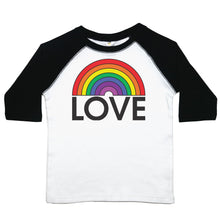 Load image into Gallery viewer, Love Rainbow - Toddler Raglan T-Shirt - Baffle