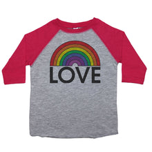 Load image into Gallery viewer, Love Rainbow - Toddler Raglan T-Shirt - Baffle