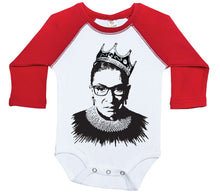 Load image into Gallery viewer, Notorious RBG - Ruth Bader Ginsburg - Long Sleeve Raglan Onesie - Baffle