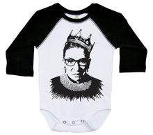 Load image into Gallery viewer, Notorious RBG - Ruth Bader Ginsburg - Long Sleeve Raglan Onesie - Baffle