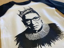 Load image into Gallery viewer, Notorious RBG - Ruth Bader Ginsburg - Long Sleeve Raglan Onesie - Baffle