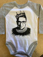 Load image into Gallery viewer, Notorious RBG - Ruth Bader Ginsburg - Long Sleeve Raglan Onesie - Baffle