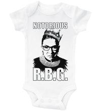 Load image into Gallery viewer, Notorious RBG w/ TEXT - RBG Ruth Bader Ginsburg / Basic Onesie - Baffle