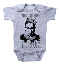 Load image into Gallery viewer, Notorious RBG w/ TEXT - RBG Ruth Bader Ginsburg / Basic Onesie - Baffle