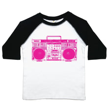 Load image into Gallery viewer, Pink Boombox - Toddler Raglan T-Shirt - Baffle