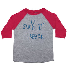Load image into Gallery viewer, Suck it Trebek - Toddler Raglan T-Shirt - Baffle