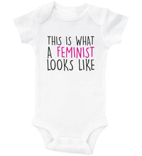 Load image into Gallery viewer, THIS IS WHAT A FEMINIST LOOKS LIKE / Basic Unisex Onesie - Baffle