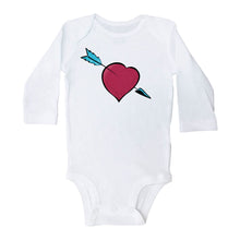 Load image into Gallery viewer, VALENTINE'S HEART PIERCED WITH ARROW - Basic Onesie - Baffle