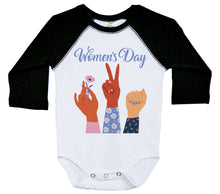 Load image into Gallery viewer, Women's Day - Hands / Long Sleeve Raglan Onesie - Baffle