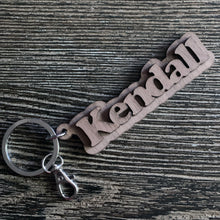 Load image into Gallery viewer, 3D Retro Personalized Wood Name Keychain - Baffle
