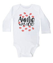 Load image into Gallery viewer, AUNTIE WAS HERE - Red Kisses - Basic Onesie - Baffle

