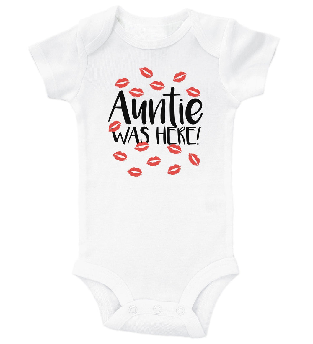 AUNTIE WAS HERE - Red Kisses - Basic Onesie - Baffle
