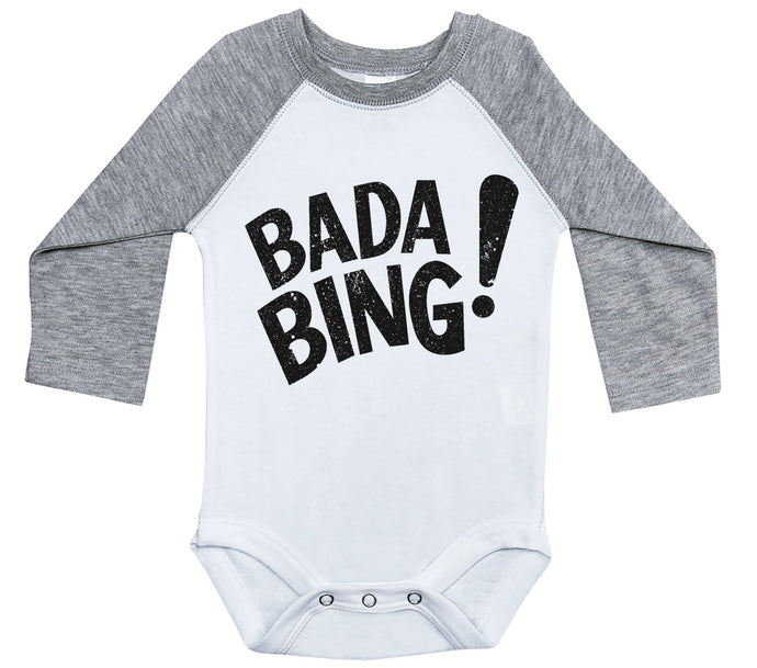 Bada Bing! / Raglan Baby Onesie / Long Sleeve - Baffle