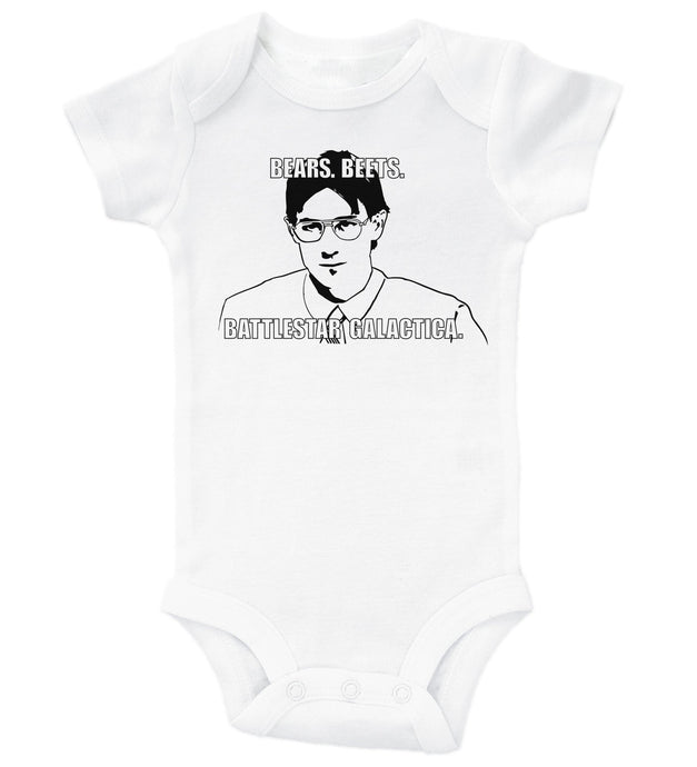 BEARS BEETS BATTLESTAR GALACTICA / The Office Inspired Baby Onesie - Baffle