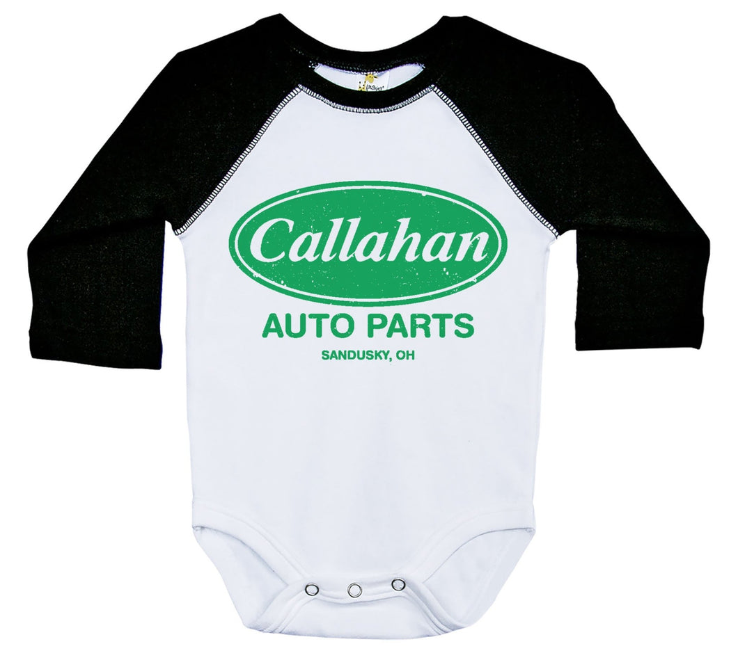 Callahan Auto Parts / Raglan Onesie / Long Sleeve - Baffle