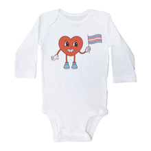 Load image into Gallery viewer, CANDY HEART with TRANS Flag - Basic Onesie - Baffle
